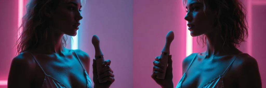 two dildo cam performers posing for the camera